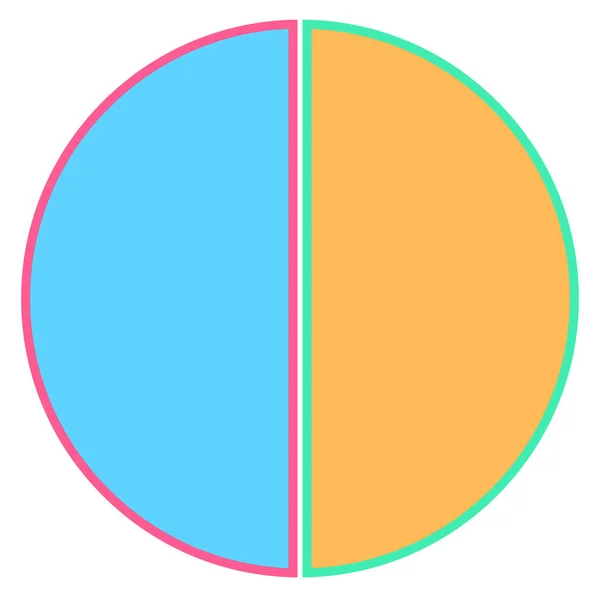 Semplice Grafico Torta Diagramma Vettoriale Illustrazione Cerchio Segmentato Diviso Sezioni — Vettoriale Stock