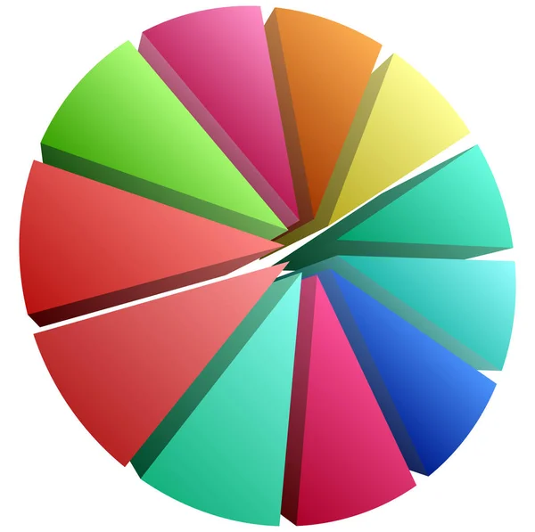 Enkel Cirkel Diagram Diagram Och Diagram Vektor Illustration Cirkel Segmenterad — Stock vektor