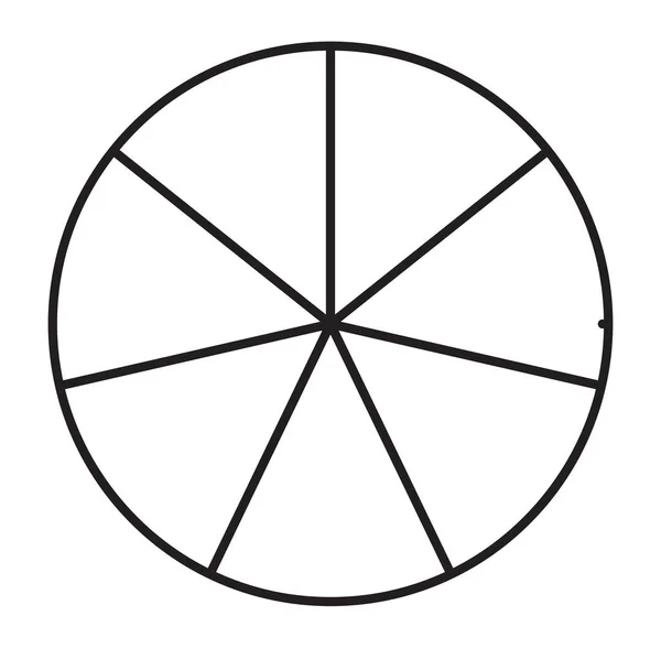 Cirkel Taart Grafiek Taart Diagram Pictogram Van Tot Secties Eenvoudige — Stockvector