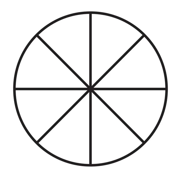 Diagrama Circular Circular Icono Diagrama Circular Secciones Infografía Simple Básica — Vector de stock