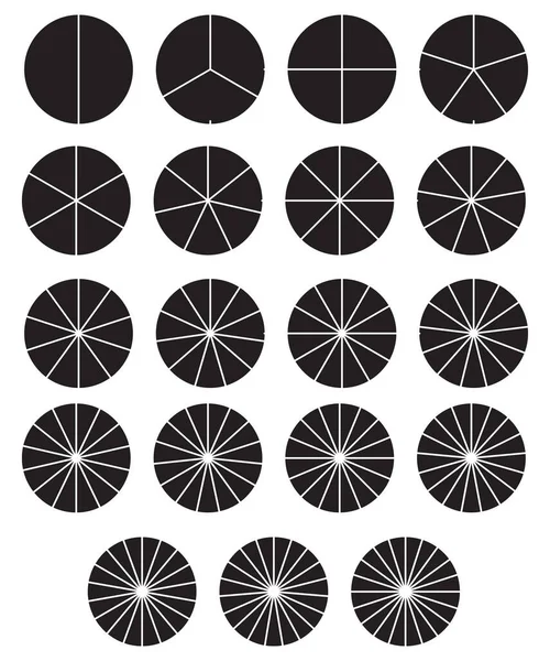 Diagrama Circular Circular Icono Diagrama Circular Secciones Infografía Simple Básica — Vector de stock
