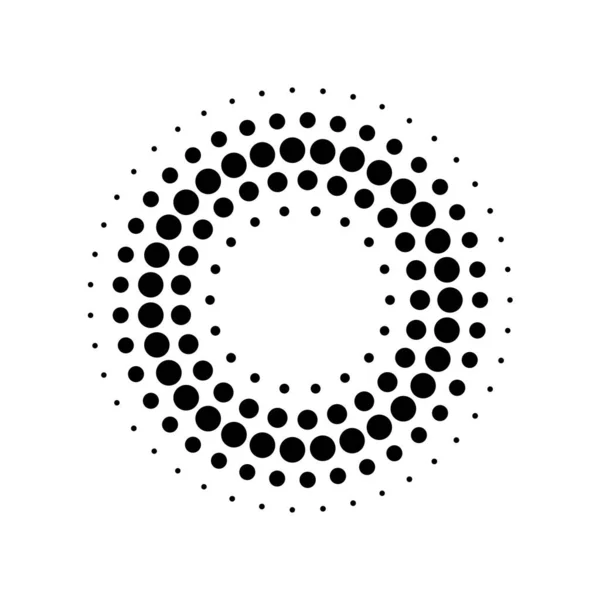 Circle Halftone Screentone Vektor Illustrationen Punkte Punkte Flecken Vektor Illustration — Stockvektor