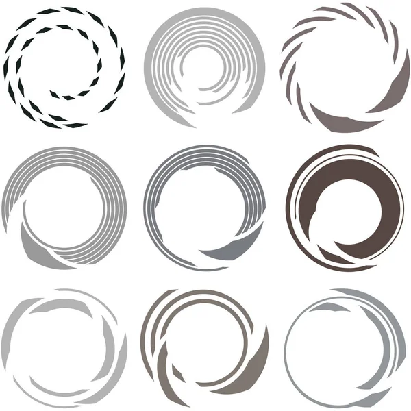 网络朋克 科幻几何圈 高科技Hud元素 同心圆 径向旋转的技术 技术主题 圆形设计要素 — 图库矢量图片
