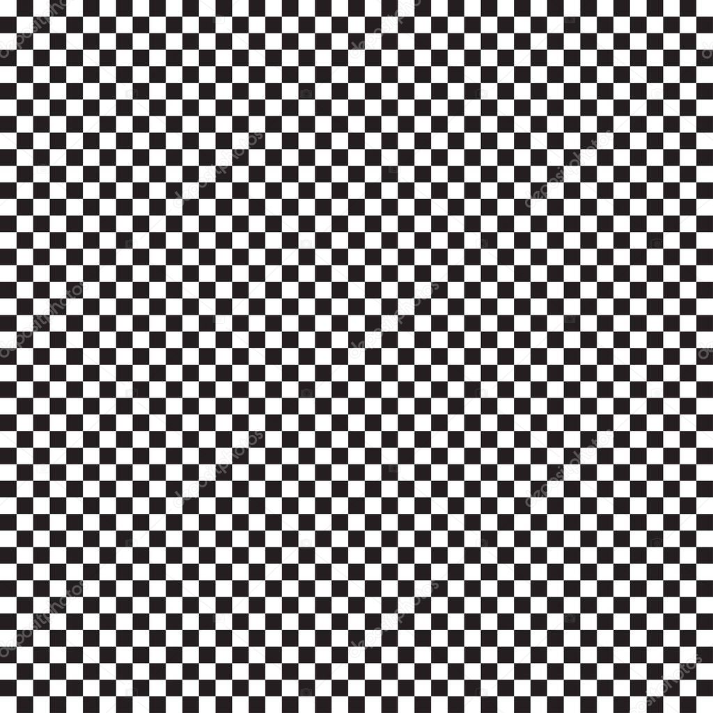 Checkered, chequered squares pattern and background. Chessboard, chess, checkerboard texture, pattern. Simple and basic monochrome, pepita, alternating squares backdrop