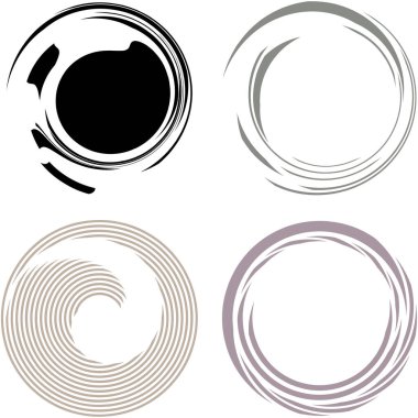 Siber-siber punk, bilim-kurgu geometrik daireler, halkalar. Yüksek teknoloji HUD elementleri. Eşmerkezli, tekno için döner daireler, teknoloji teması. Dairesel, yuvarlak tasarım elementleri