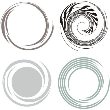 Siber-siber punk, bilim-kurgu geometrik daireler, halkalar. Yüksek teknoloji HUD elementleri. Eşmerkezli, tekno için döner daireler, teknoloji teması. Dairesel, yuvarlak tasarım elementleri
