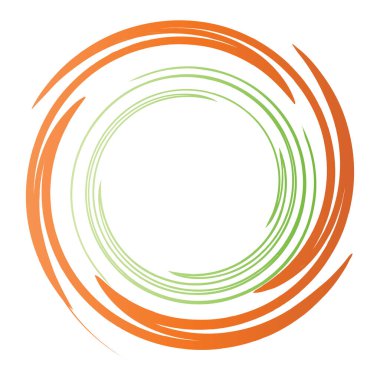Dairesel spiral, girdap, daire şeklinde döndürme, vektör çizimi. Radikal, konsantre renkli soyut vektör tasarımı