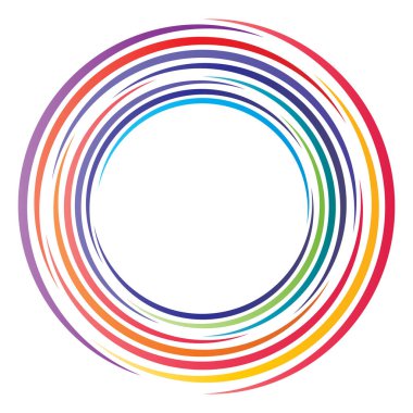 Dairesel spiral, girdap, daire şeklinde döndürme, vektör çizimi. Radikal, konsantre renkli soyut vektör tasarımı