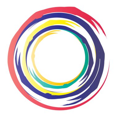 Dairesel spiral, girdap, daire şeklinde döndürme, vektör çizimi. Radikal, konsantre renkli soyut vektör tasarımı