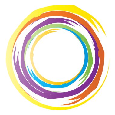 Dairesel spiral, girdap, daire şeklinde döndürme, vektör çizimi. Radikal, konsantre renkli soyut vektör tasarımı