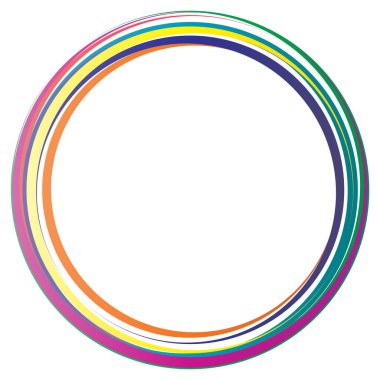 Dairesel spiral, girdap, daire şeklinde döndürme, vektör çizimi. Radikal, konsantre renkli soyut vektör tasarımı