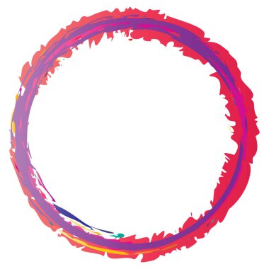 Rengarenk bir çerçeve, sınır. Grunge damgası. Desenli, lekeli çember