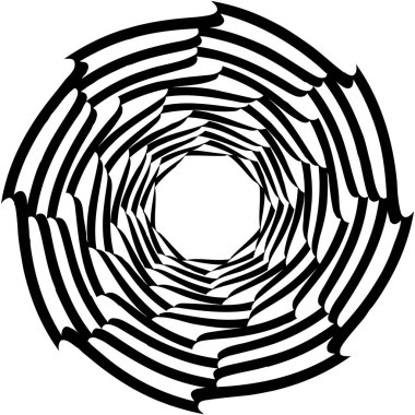 Dairesel, dairesel soyut spiral, girdap tasarım elementi. Döndür, döndür, bük.