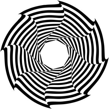 Dairesel, dairesel soyut spiral, girdap tasarım elementi. Döndür, döndür, bük.