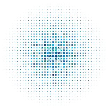 Çember mavi artı, çarpı işaretleri, işaretler. Geometrik çember