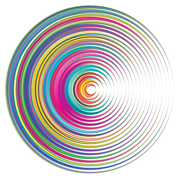 Kreisspirale Wirbel Wirbelkreisvektordarstellung Radiales Konzentrisches Farbenfrohes Abstraktes Vektordesign — Stockvektor