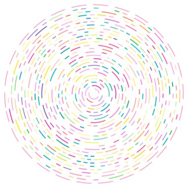 Soyut dairesel, radyal tasarım elementi. Geometrik dalgalanan çizgiler. Patlama, yıldız patlaması, güneş patlaması ve hortum, kıvrım ve kasırga sanatı