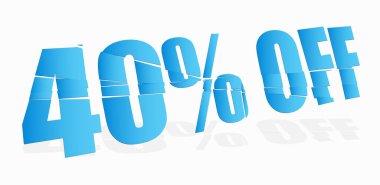 Çatlak, ezilmiş, sıçrayan ve patlayan yüzde, indirimli rakamlar, pazarlama için rakamlar ve harfler, tanıtım vektörü ilüstrasyonu