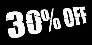 Çatlak, ezilmiş, sıçrayan ve patlayan yüzde, indirimli rakamlar, pazarlama için rakamlar ve harfler, tanıtım vektörü ilüstrasyonu