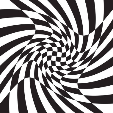 Damalı, kareli, çarpıtmalı satranç tahtası yüzeyi, deformasyon etkisi. Dağınık, deforme olmuş kareler arka plan, desen. Dalgalı, dalgalı versiyonu