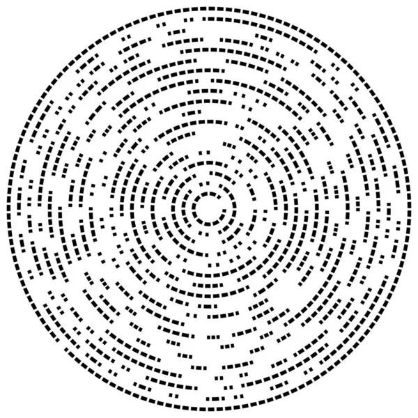 Abstraktes Kreisförmiges Radiales Gestaltungselement Geometrische Gestrichelte Linien Burst Starburst Sunburst — Stockvektor