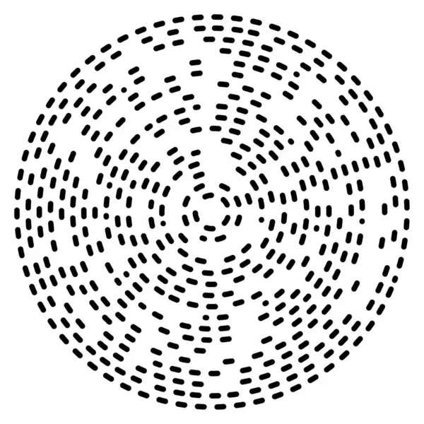 Abstrakt Cirkulärt Radiellt Designelement Geometriska Utstrålande Streckade Linjer Burst Starburst — Stock vektor