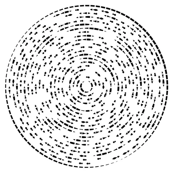 Abstraktes Kreisförmiges Radiales Gestaltungselement Geometrische Gestrichelte Linien Burst Starburst Sunburst — Stockvektor