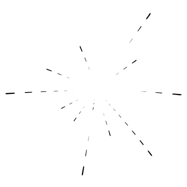 Abstrakt Cirkulært Radialt Designelement Geometriske Udstrålende Stiplede Linjer Burst Starburst – Stock-vektor