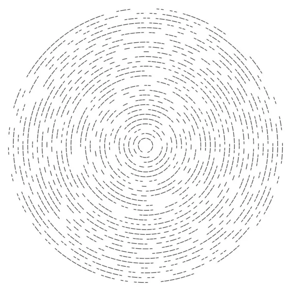 Abstrato Circular Elemento Design Radial Linhas Tracejadas Radiação Geométrica Explosão — Vetor de Stock