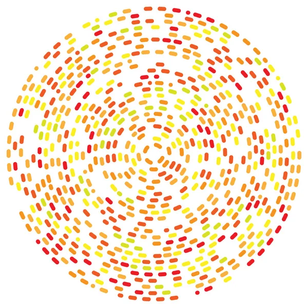 Élément Design Circulaire Radial Abstrait Lignes Géométriques Rayonnant Pointillés Éclatement — Image vectorielle