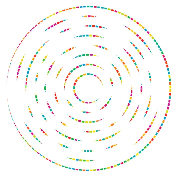Абстрактний Круглий Радіальний Елемент Дизайну Геометричні Випромінювальні Точкові Лінії Вибух — стоковий вектор