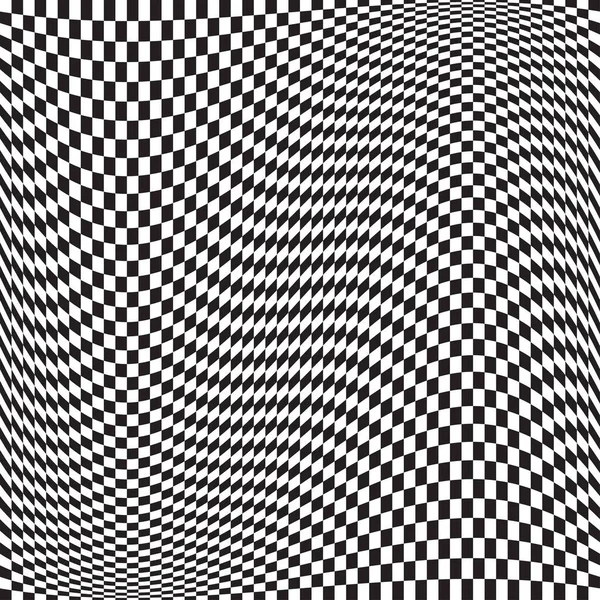 波浪形 波浪形版本检查 棋盘表面有扭曲 变形效果 变形正方形背景 — 图库矢量图片
