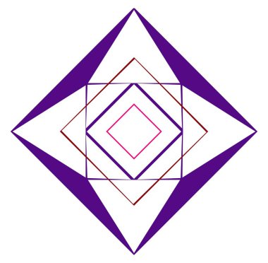 Soyut rastgele geometri şekli. Üretken sanat geometrik zig-zag, çapraz açılı, keskin çizim. Garip, renkli tasarım elementi.