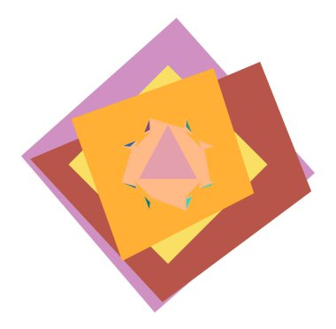 Soyut rastgele geometri şekli. Üretken sanat geometrik zig-zag, çapraz açılı, keskin çizim. Garip, renkli tasarım elementi.