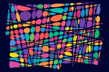 Soyut vektör sanatı - Rastgele geometri vektör illüstrasyonunu şekillendirir. Üretken sanat. Açılı ve keskin, açılı geometrik çizim. Rastgele soyut kompozisyon. Düzensiz elementlerin karmaşası, düzensizliği