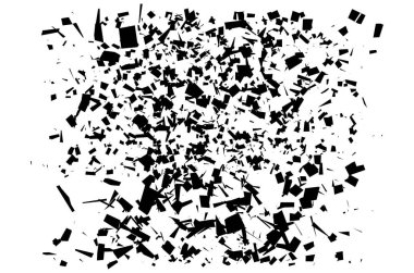 Soyut vektör sanatı - Rastgele geometri vektör illüstrasyonunu şekillendirir. Üretken sanat. Açılı ve keskin, açılı geometrik çizim. Rastgele soyut kompozisyon. Düzensiz elementlerin karmaşası, düzensizliği