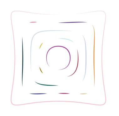 Çarpıtma kare parçacık elementini sık. Soyut geometrik illüstrasyon