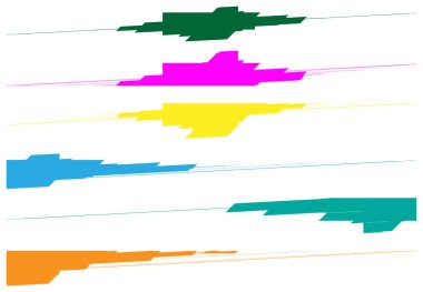 Açısal, keskin geometrik fırça seti. Yatay ayırıcılar, ayrıştırıcılar. Bilimkurgu Arayüzü, Kullanıcı Arayüzü