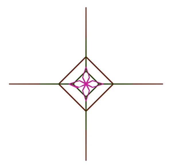 Abstrakcyjny Kształt Geometrii Losowej Sztuka Generatywna Geometryczna Zygzak Krzyżyk Krzyż — Wektor stockowy