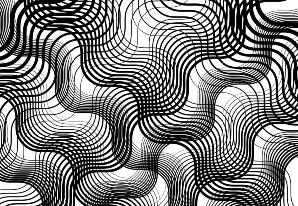 ビロー 起伏のある線は ヘビの皮メッシュ グリッド 抽象的な背景パターンとテクスチャを繰り返します — ストックベクタ