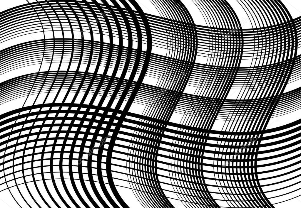 Wavy, billow, undulate lines reticulate, snake-skin mesh, grid, abstract background pattern and texture