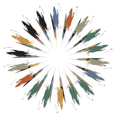 Pis, grunge yayıcı çizgileri olan radikal bir element. Patlama, yıldız patlaması, kirli telli güneş patlaması.