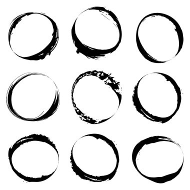 Çember biçimsiz çerçeve, sınır. Grunge damgası. Desenli, lekeli çember