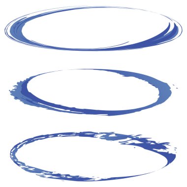 Oval, elips biçimsiz çerçeve, sınır. Grunge damgası. Dokulu elipsler. Vektör illüstrasyonu