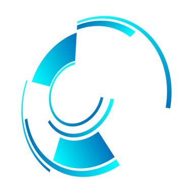 Bilimkurgu konsantrasyonu, geometrik halka, daire UI, GUI tasarım elemanı Vektör illüstrasyonu