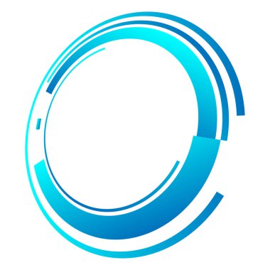 Bilimkurgu konsantrasyonu, geometrik halka, daire UI, GUI tasarım elemanı Vektör illüstrasyonu