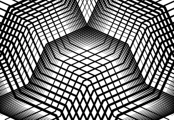 Geometrisk Struktur Vinkelrät Vinklade Linjer Ränder Rutnät Mesh Och Spaljéer — Stock vektor