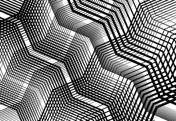 Geometrische Structuur Hoekige Hoekige Lijnen Strepen Raster Gaas Tralies Rooster — Stockvector