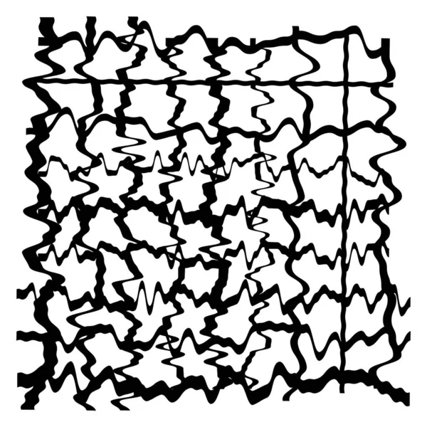 Grid Και Mesh Αφηρημένη Παραμορφωμένη Squiggle Criss Σταυρό Κυματιστές Γραμμές — Διανυσματικό Αρχείο