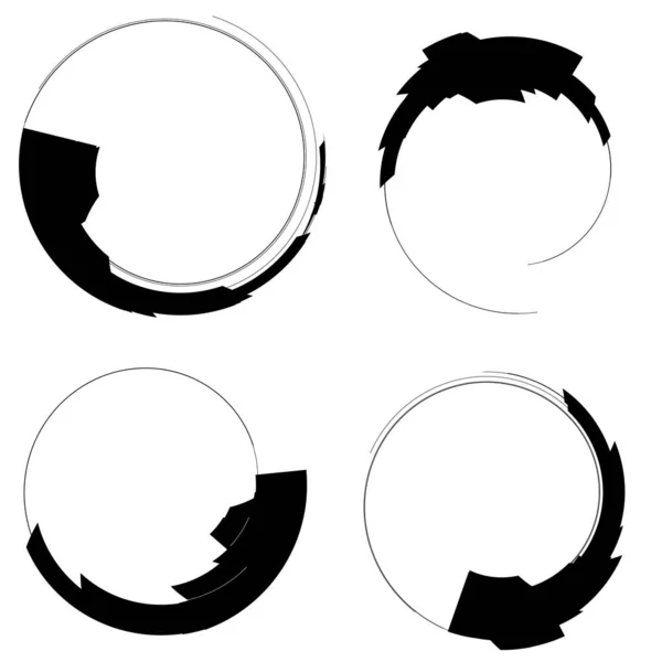 Circles Vektor Illustration Grungy Grunge Geometrische Circles Vektorgrafik Pinselstrichkreise — Stockvektor